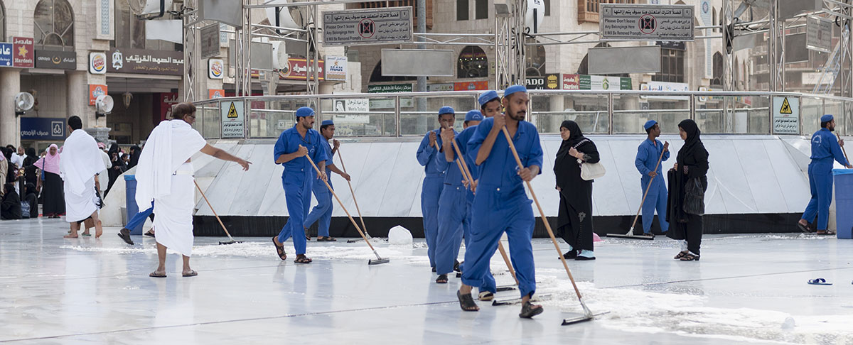 Cleaners working in Saudi Arabia
