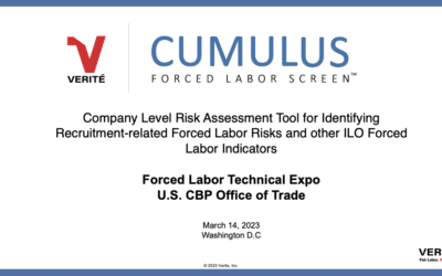 CUMULUS at CBP Forced Labor Technical Expo   ﻿