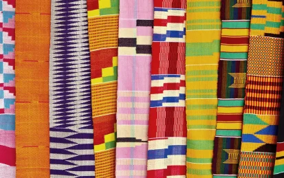 Colourful African patterned fabrics