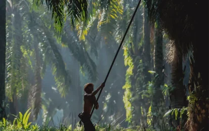 Man harvesting palm oil
