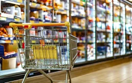 Shopping cart in a supermarket
