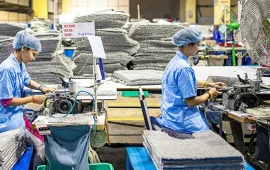 Women working in a textiles factory