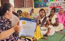 Verité training session with female workers in an informal setting