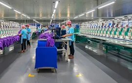 Workers in a textile factory