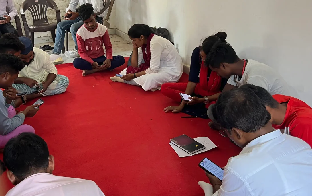 Worker interviews with digital tool in India